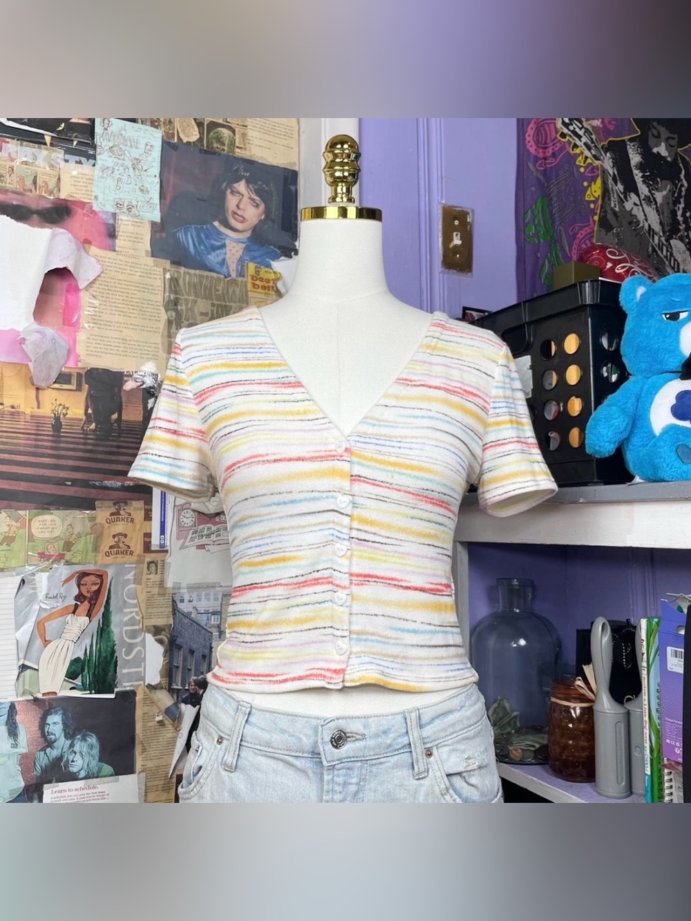 Pastel Rainbow Knit Top